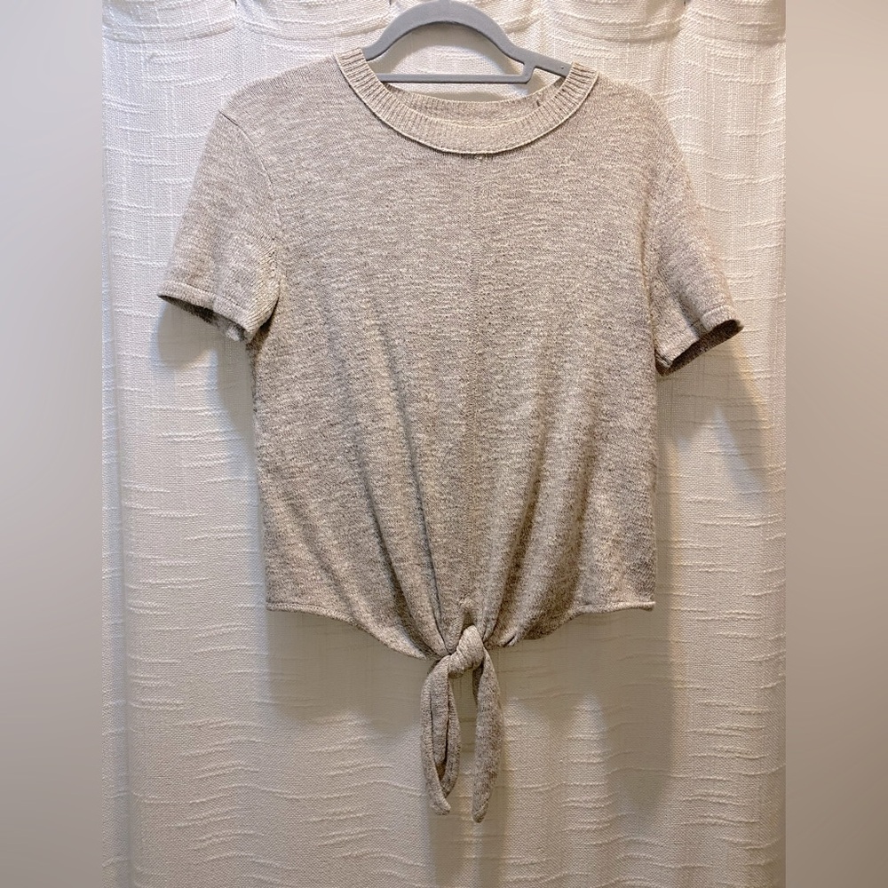 Oatmeal Lightweight Madewell Short Sleeve Knit Top